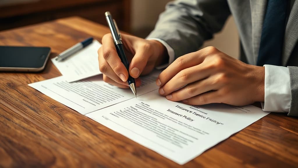Advisor reviewing policy documents at a desk