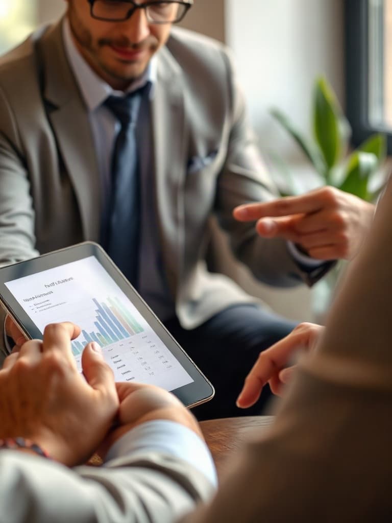 Advisor reviewing risk assessment data with a client